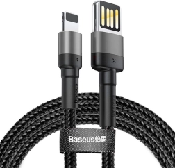 Câble de charge et de données BASEUS Cafule USB-A vers Lightning 1 m, 2,4 A, gris-noir