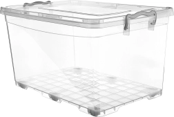 Boîte de rangement transparente Multi avec roulettes 80 l