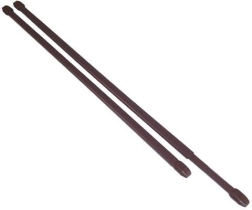 Tringle vitrée télescopique 50–90 cm, métal, marron, lot de 2 pièces