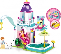 Sluban maison avec toboggan vers la piscine