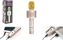 Microphone karaoké Bluetooth avec haut-parleurs et effet écho – Doré