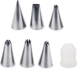Ensemble de douilles pâtissières avec adaptateur 7 pièces