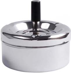 Cendrier en acier avec couvercle 11 cm