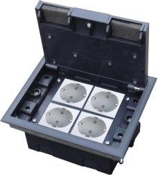 Boîte de sol 4M 45×45 mm à profondeur réglable pour plancher technique