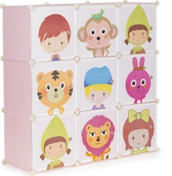 Armoire modulaire pour enfants avec 9 étagères