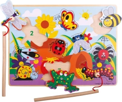 Bigjigs Toys Jeu en bois de pêche aux insectes