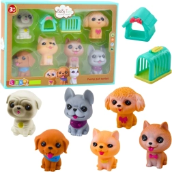 Figurines en caoutchouc de chiens avec son - ensemble de 6 pcs