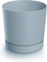Jardinière TUBO P avec soucoupe intégrée gris clair 33,8 cm