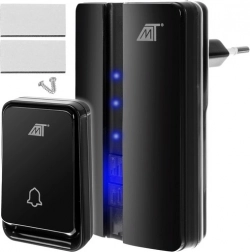 Sonnette sans fil noire Malatec