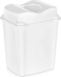 Poubelle en plastique avec couvercle basculant 9 L blanche