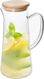 Carafe en verre avec couvercle en bambou 1,35 l