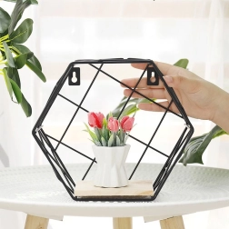 Étagère décorative hexagonale, style LOFT - noir II