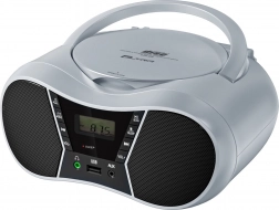 Lecteur radio CD/MP3 portable avec USB et Bluetooth – argent