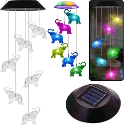 Lampes LED solaires de jardin Cloches d’éléphants colorées