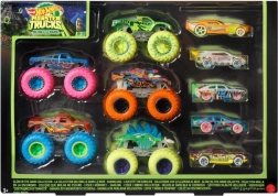 Coffret HOT WHEELS MONSTER TRUCKS 1:64 brillants dans le noir, 10 pièces