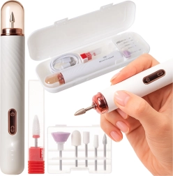Fraise à ongles sans fil Beautylushh pour manucure et pédicure avec 6 embouts et étui