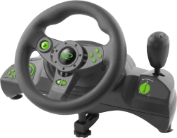 Volant de jeu Esperanza Nitro pro PC et PS3 USB, noir‑vert