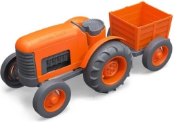Tracteur avec remorque orange de Green Toys