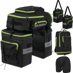 Ensemble de sacoches de vélo imperméables 3-en-1 65 l Trizand
