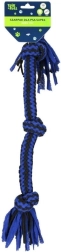 Corde à nœuds bleue – jouet à tirer en coton pour chien 50 cm