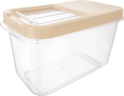 Distributeur universel transparent avec couvercle coulissant 10 l – beige