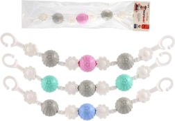 Jouet suspendu pour poussette avec fleurs et billes