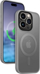 coque hybride Frost MAG Cover pour iPhone 15 Pro avec MagSafe – gris
