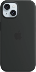 Coque en silicone avec MagSafe pour iPhone 15 - noire
