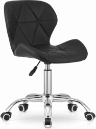 Chaise de bureau pivotante avec large dossier en similicuir – noire