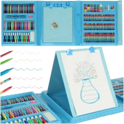 Set de fournitures artistiques dans une mallette 208 pcs – bleu