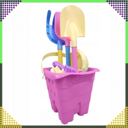 Set de jouets de plage avec seau et moules, 9 pièces