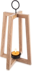 Lanterne suspendue en bois de manguier 25 × 25 × 44 cm