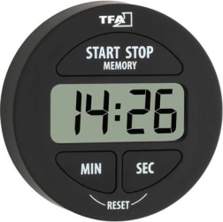 Minuteur de cuisine numérique et chronomètre TFA – Noir
