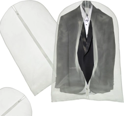 Housse de protection pour vêtements 60 × 100 cm avec fermeture éclair – Transparent