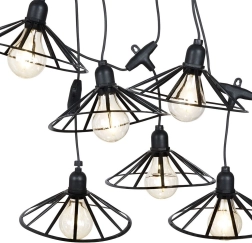 Guirlande LED de jardin 5,5 m avec 6 lumières, minuteur, IP44