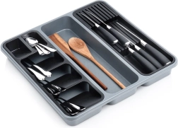 Organisateur gris pour tiroir à couverts 40 × 40 cm