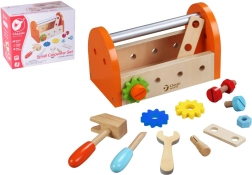 Set d’outils en bois pour enfants, 16 pièces avec boîte