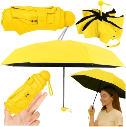 Parapluie compact pliable avec protection UV UPF 50+ jaune 90 cm avec étui
