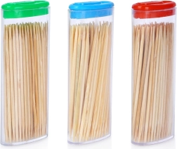 Cure-dents en bambou avec distributeur 3×80 pcs