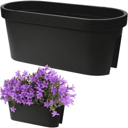 Jardinière de balcon suspendue en plastique recyclé 59 cm – noir