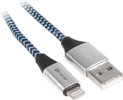 Câble réseau USB 2.0 Lightning iPhone noir-bleu 1 m