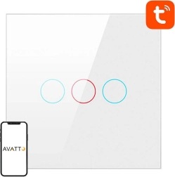 Interrupteur tactile intelligent Zigbee Avatto sans neutre 1 circuit – Blanc