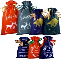 Sachets cadeaux de Noël Ruhhy, lot de 8, textile