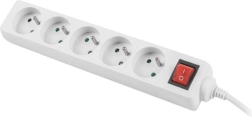 multiprise Lanberg blanche 3 m, 5 prises, avec interrupteur