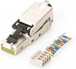 Connecteur modulaire RJ45 DIGITUS cat. 6A, PoE+, 10GbE, STP, blindé, métallique, sans outil