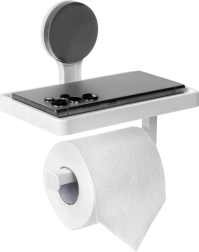 Porte-papier toilette avec étagère à ventouse