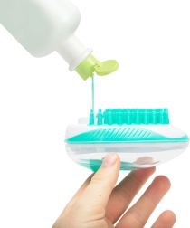 Brosse de bain pour animaux de compagnie avec distributeur de shampoing