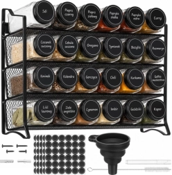 Organisateur à épices Zortiva avec 28 bocaux en verre