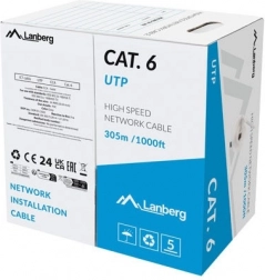 Câble LAN UTP catégorie 6, 305m CCA, gris, Fluke Passed