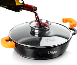 Poêle profonde en granit avec couvercle en verre TERRUNA AROMA 28 cm, 3,3 l